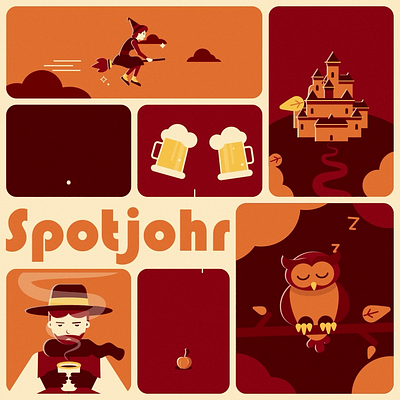 After Effects - Spotjohr im Elsàss 2danimation after effects alsace animation autumn beers castle fall halloween illustration illustrator motion design motion graphics owl pumpkin witch