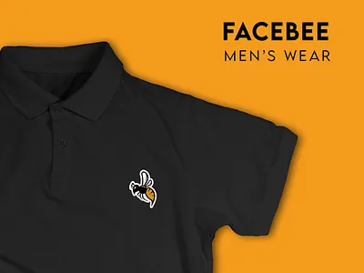 Face Bee Fashion - Logo Design advertising bee black colors design fonts graphic graphic design icon logo logo design mens wear mockup orange packaging print t shirt wear white