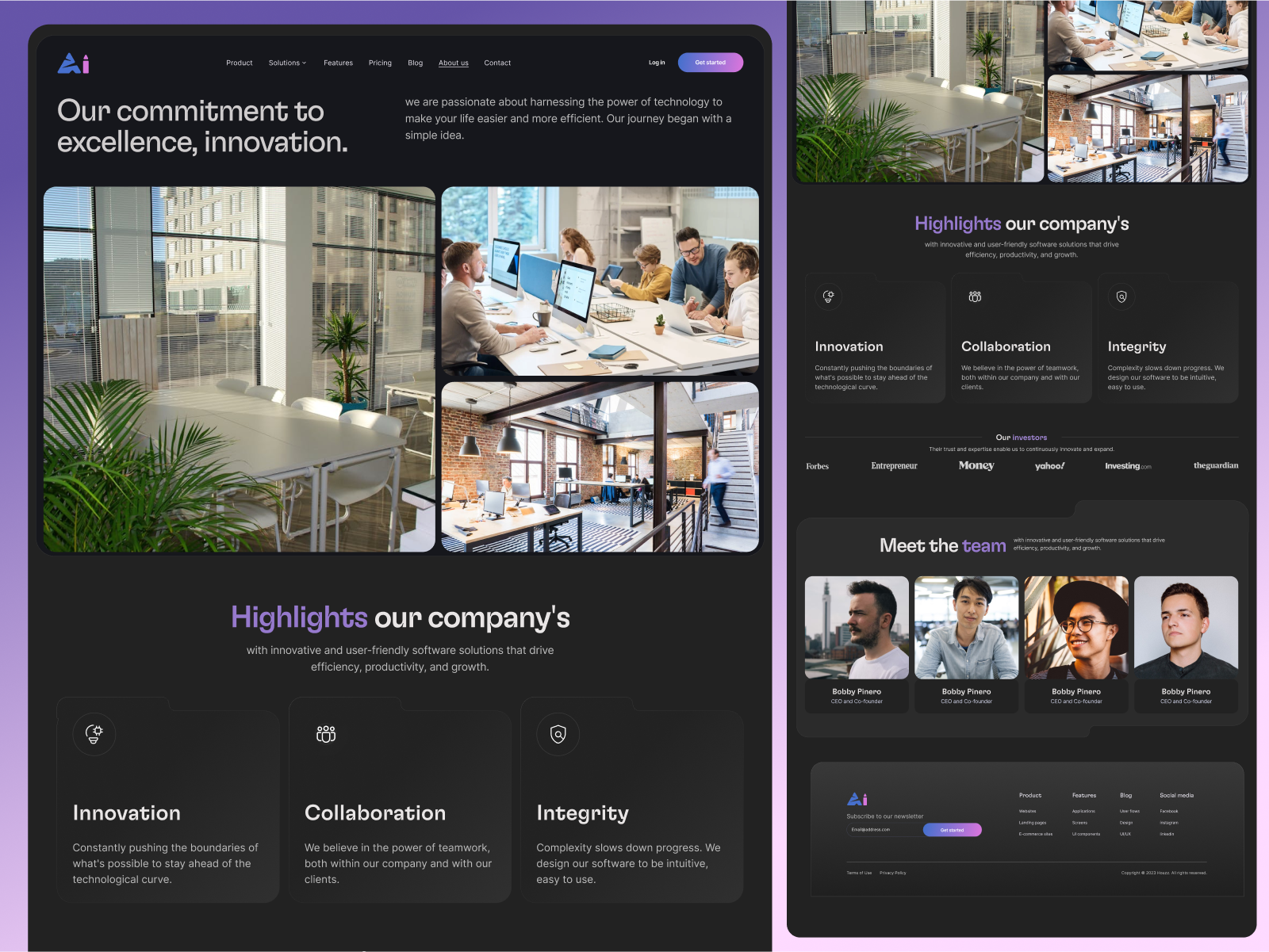 Example of Saas Landing Page Design