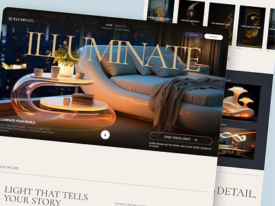 Illuminate // Website design//2024 agency architecture design interface interior landing page minimal store ui uidesign visual web design website