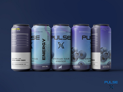 PULSE X Energy Drink (Label Branding) branding graphic design logo