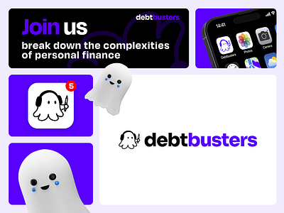 Debt busters branding busters debt debt colllection finance finance branding finance logo fintech fintech branding logo logo design mobile app phantom