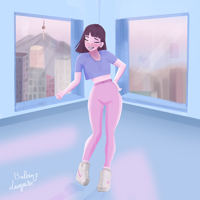 Dancer dance dancer girl illustration painting pastel procreate woman