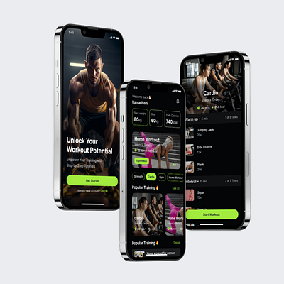 Fit Track - Fitness App app branding design ecommerce graphic design illustration mobileapp ui uiux ux