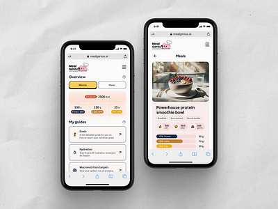 Mealgenius.ai app UX UI design figma mobile app design product design ui uxui design web app