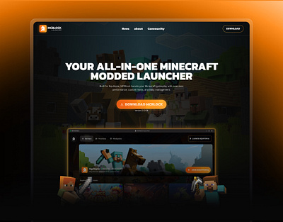 Game launcher landing page design figma gaming web design landing page ui web design