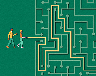 IEEE Spectrum - Career Path career circuit board design editorial engineering illustration job magazine maze paper craft path people