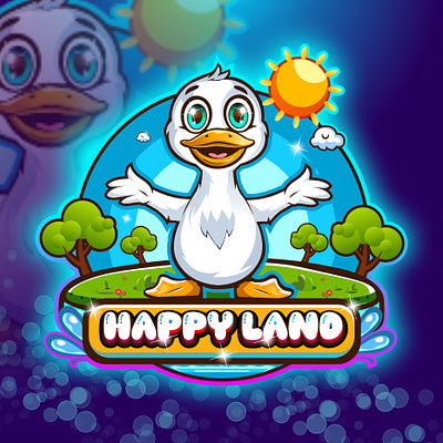 Happy Land Duck logo design for a cartoon kids YouTube channel animation cartoon duck illustration duck vector art esports happy land kids channel logo happyland happylandcartoonlogo icons illustration interior design kids gaming channel logo logo product design sports twitch logo youtube logo youtubekidschannellogo