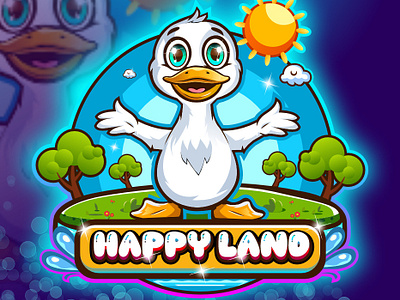 Happy Land Duck logo design for a cartoon kids YouTube channel animation cartoon duck illustration duck vector art esports happy land kids channel logo happyland happylandcartoonlogo icons illustration interior design kids gaming channel logo logo product design sports twitch logo youtube logo youtubekidschannellogo