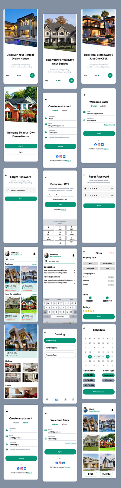 REAL STATE APP UI app figma ui ux