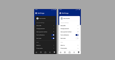 ⚙️ Settings UI - Dark & Light Mode 🌗💡 app branding design graphic design illustration logo typography ui ux vector