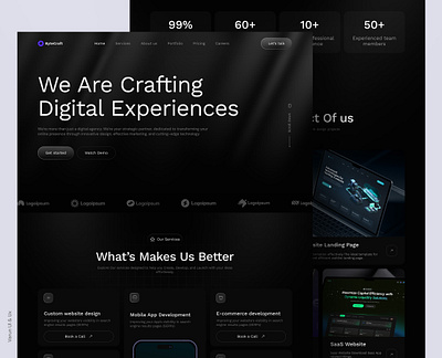 ByteCraft Agency Website agency branding concept creative digital agency digital website figma home page interface landing page design ui ux web web design website