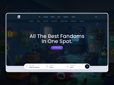 FandomSpot landing page hero section✨ clean ui gaming gaming website hero section landing landing page minimal platform redesign ui uiux ux web ui web ux website