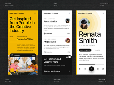 Mobile Version - Podcast Website articles blog bold branding clean design education feed mobile music playlist podcast recording responsive talk typography ui ux website whitespace