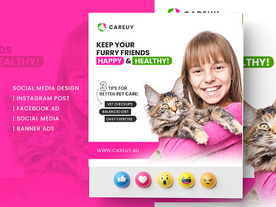 Pet care | Instagram Post | Social Media | Banner Ads ads banner banner ads banner design facebook ads facebook banner google ad banner google ads instagram post instagram stories promotional banner social media social media post social media templates web design