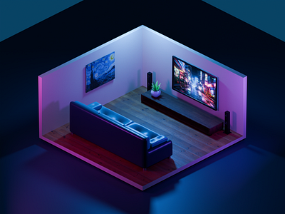 Vibe room 3d graphic design