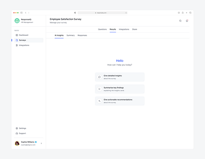 AI Insights from Survey ai api artificial intelligence conversation design dashboard dashboard design integration prompt survey