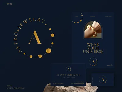 Astro & Jewelry logo | branding astrology brand design branding business card graphic design identity illustration jewelry logo space stars universe