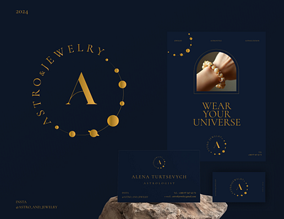 Astro & Jewelry logo | branding astrology brand design branding business card graphic design identity illustration jewelry logo space stars universe