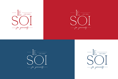 Le Soi Logo blue box brand brand identity branding calm french identity luxury red riviera summer vector