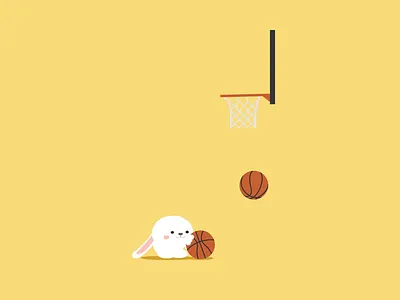 Bunny Basketball 2d animation after effects animation basketball character animation illustration motion design motion graphics rigging shape animation