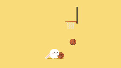 Bunny Basketball 2d animation after effects animation basketball character animation illustration motion design motion graphics rigging shape animation