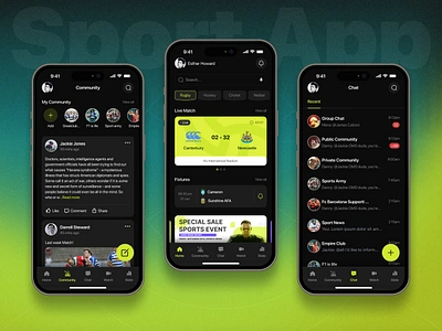 Sports Event : Schools Team App activity advertising amity clean community football live match minimal mobile news product design rugby sport app school app school teams score soccer social media sport app statistic