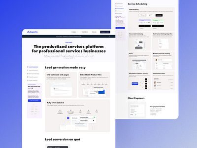 Expertly Features Page click to scroll figma illustrations images landing page producitzed services product features product images saas scorll scroll scroll to webflow