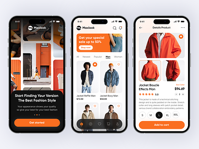 Maxlookz - Fashion E-Commerce app app branding design graphic design illustration logo typography ui ux vector