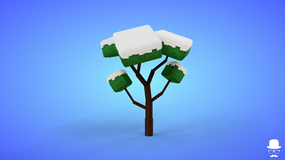 Voxel Snowed Tree 4.5 Model - 3D Lowpoly Game Asset 3d 3d model fantasy game asset lowpoly magicavoxel snow snowed voxedit voxel art