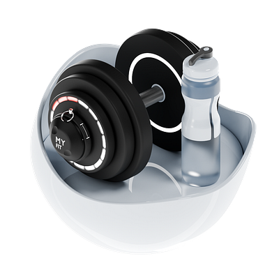 Big sport icon #002 - GYM 3d render b3d blackandwhite blender bottle clear dumbbell egg fitness gym icons iso isometric sport white