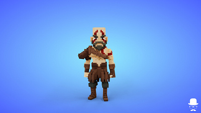 Barbarian Voxel Character - 3D Fantasy Game Asset 3d 3d model avatar barbarian fantasy game asset humanoid lowpoly man rigged viking voxedit voxel art warrior wild