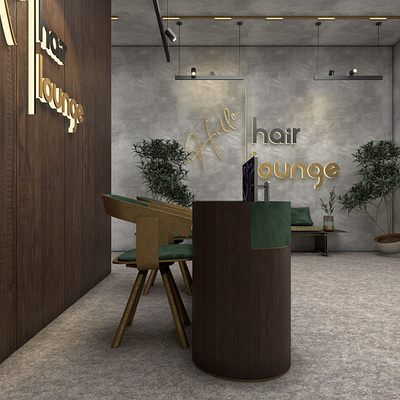 hair lounge design 3d render sketchup vray