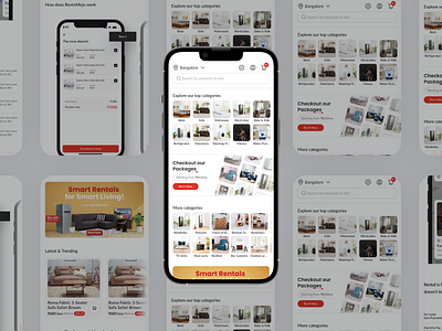 RentoMojo Mobile/App Homepage 2024 app branding design designer dribbble homepage illustration mravinash rentomojo trending uiux