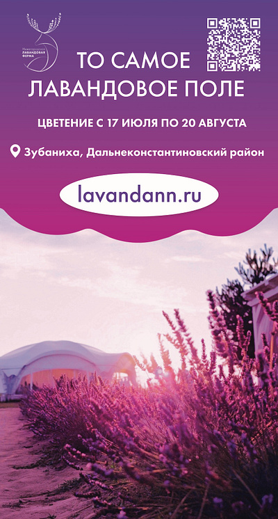 Promo banner for a lavender field graphic design