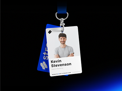 ID card, Personal badge, Staff card | Stream badge brand brand identity branding business corporate design finance fintech graphic design id id card identity logo marketing design mockup simple staff card typography visual identity