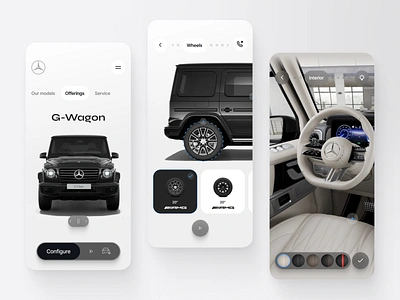 Car configurator – G Wagon Mercedes Benz app berlin car charging configurator design drag interior mercedes mercedes benz minimal slider ui vehicle wheels