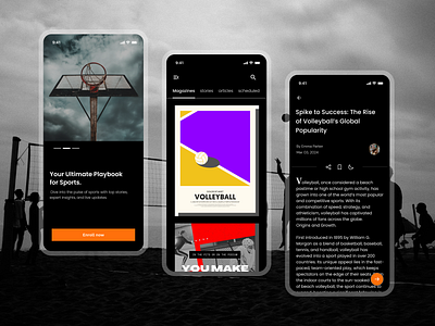 Mobile magazine app app design app mockup article app dark mode funky ui magazine app minimal ui design mobile magazine modern app design neo morphism online magazine sports app sports magazine ui design