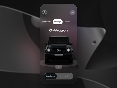 Car configuration – spatial UI concept app berlin blur car drag glass mercedes benz product design slider spatial ui ux vehicle