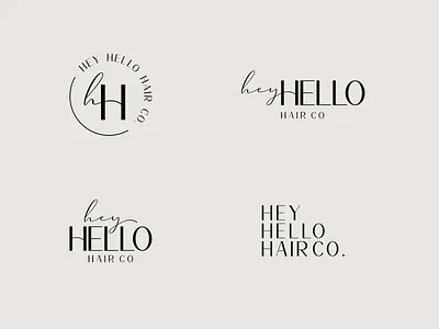 heyHELLO Logo Variants branding design graphic design hair icon identity illustration logo logotype salon submark symbol text typography