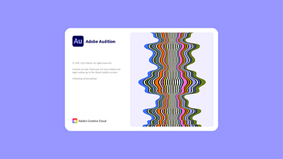 Adobe Audition Splash Screen Art abstract adobe adobe splash screen branding design digital art flow graphic design illustration illustrator minimal sound waves splash screen