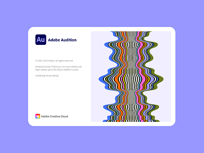 Adobe Audition Splash Screen Art abstract adobe adobe splash screen branding design digital art flow graphic design illustration illustrator minimal sound waves splash screen