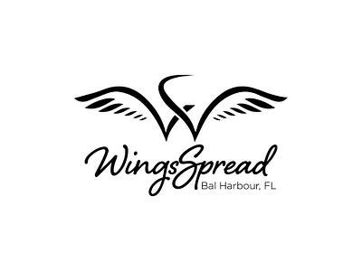 Wings Spread vector logo design