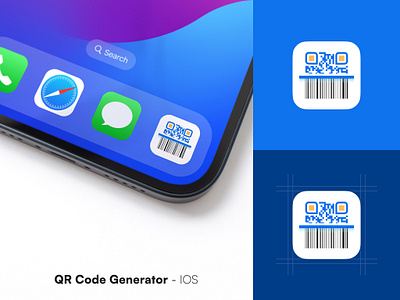 QR Code Generator App Icon 3d animation app icon branding code code generator icon generator graphic design icon ios ios code generator icon ios icon iphone icons qr qr icon qr scan qr scanner icon scan qr icon scanning icon uiux