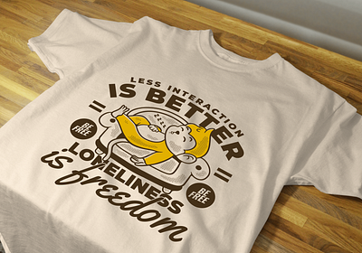 Less interaction is better. Monkey character t-shirt adipra studio