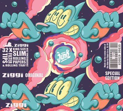 Ziggi rolling papers branding character graphic design illustration vector