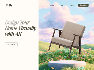 WODY - AR Furniture Shopping App Case Study ar shopping augmented app cart ui chair ecommerce app filter ui furniture app home screen interaction design minimal design onboarding online store payment ui sign in store