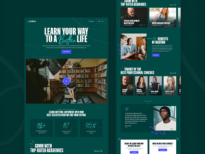 Online learning platform homepage concept agency app branding concept course design homepage illustration logo marketing online courses ui ux web