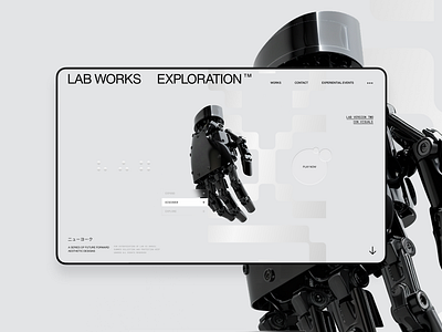 LAB WORKS EXPLORATION (SE) 001 clean concept contemporary creative creative direction cyber design freelance grey lab minimal robot robotic tech tech wear ui ui design user interface web design website