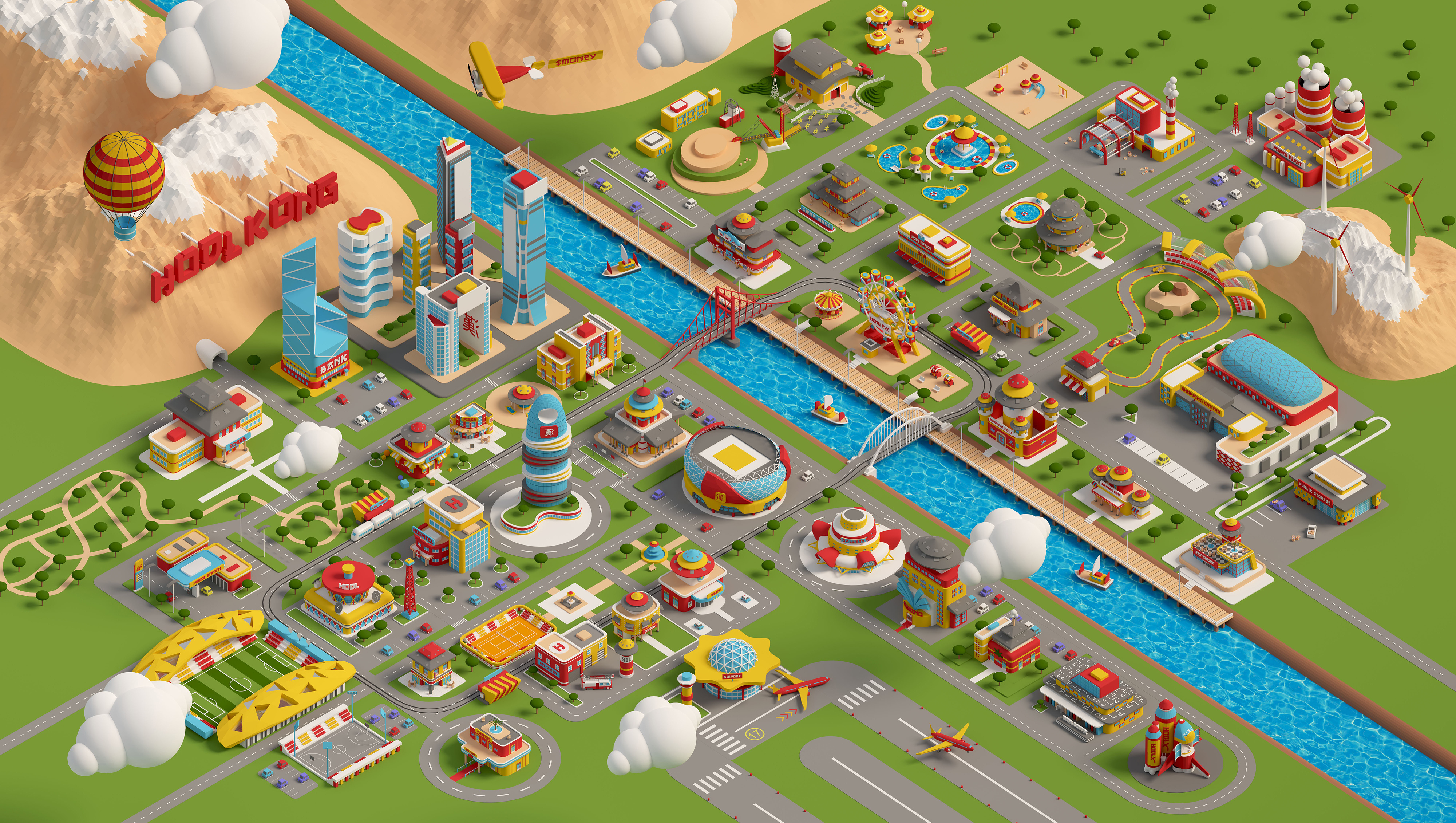 HODLVERSE - Hodl Kong 3d animation branding building city game graphic design illustration infographic isometric landing page marketing motion graphics render social ui video vr web design web3